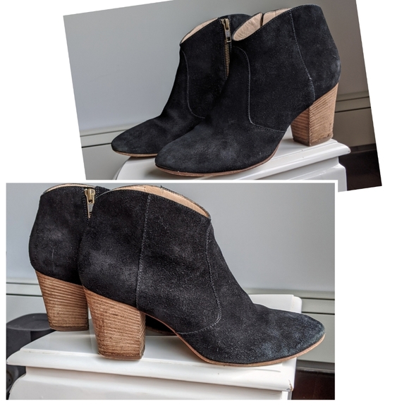 Club Monaco black suede side 9 zipper ankle Size 9 - Picture 1 of 16